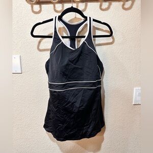 Lands End, black racer back tankini size 18 DD